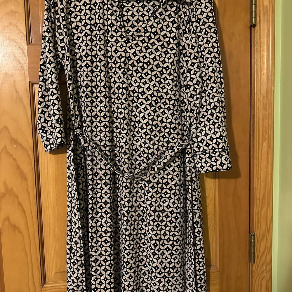 Tommy Hilfiger Blue and Tan Geometric Dress